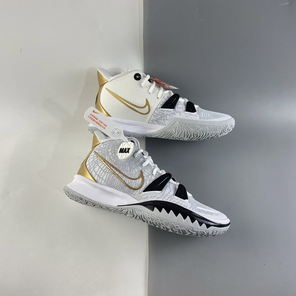 Nike Kyrie 7 White/Black/Metallic Gold For Sale â The Sole Line