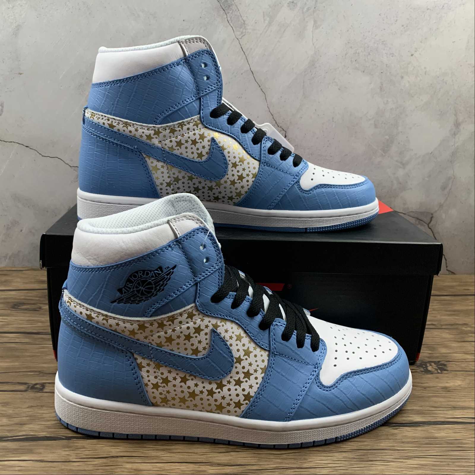 Supreme-x-Air-Jordan-1-High-Stars-University-Blue-For-Sale-7