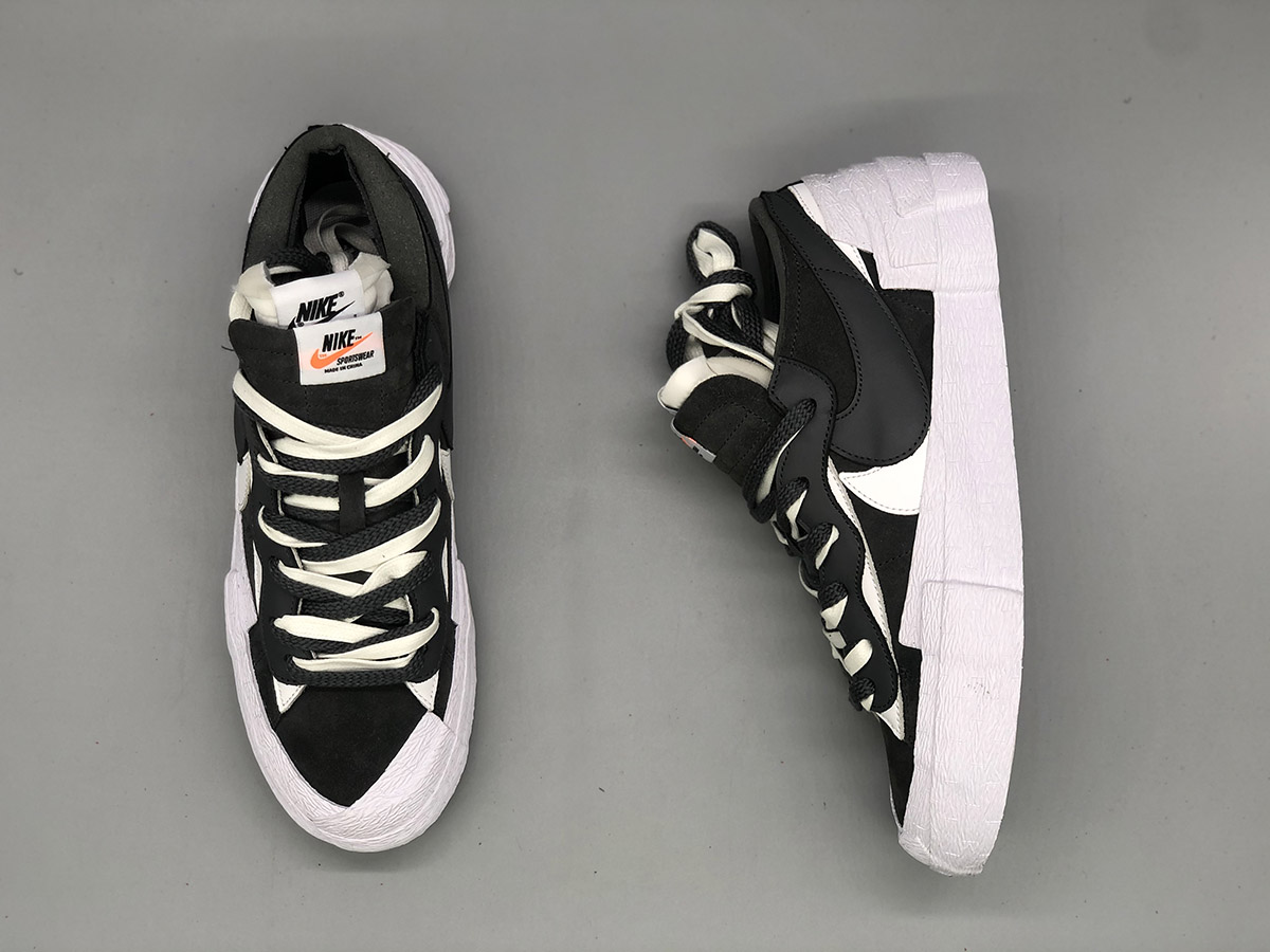sacai nike blazer low white grey
