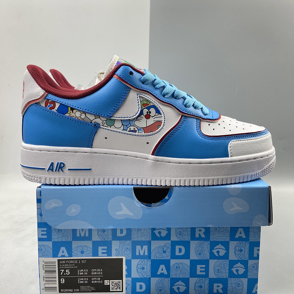 Custom-Nike-Air-Force-1-Low-Doraemon-White-Blue-By-You-7