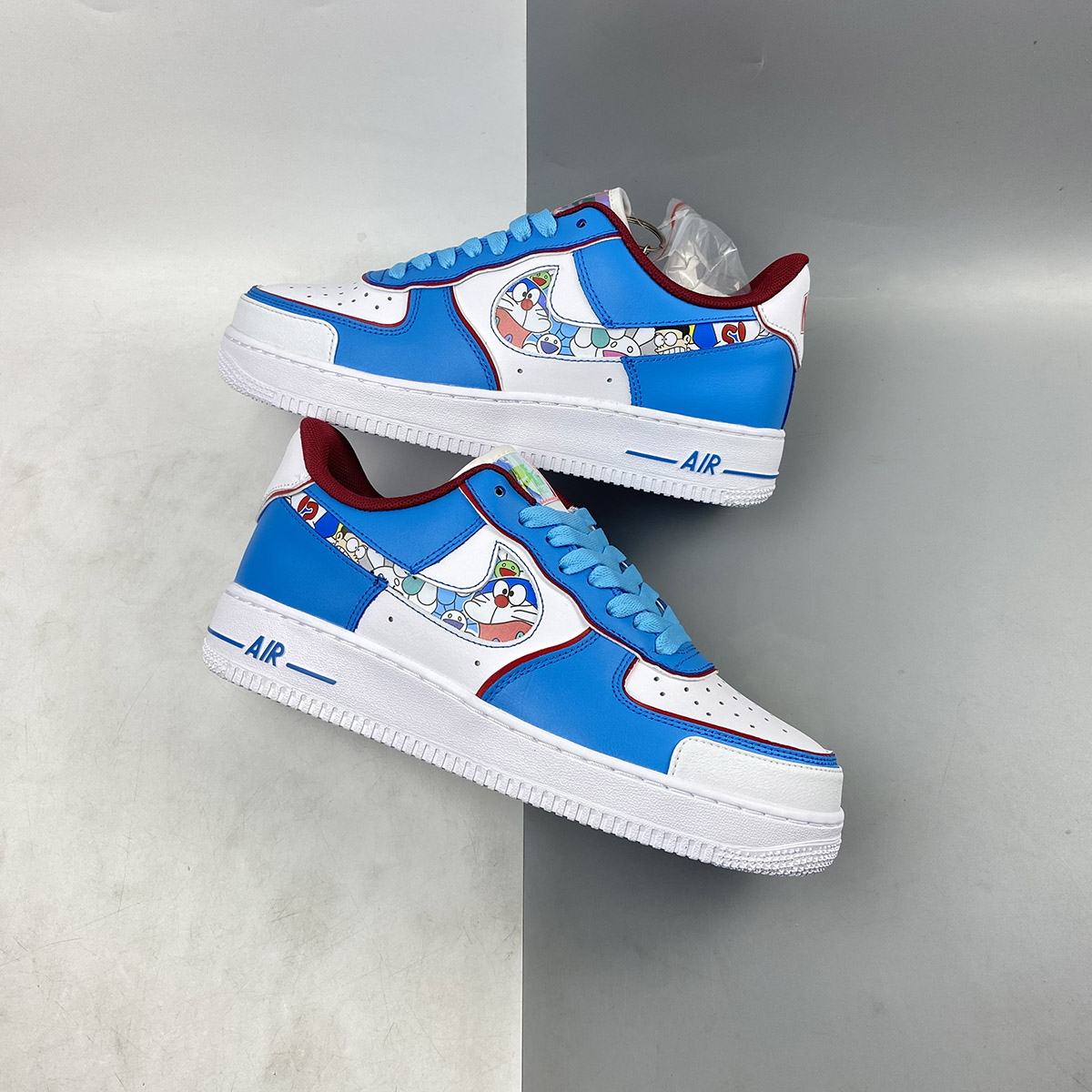Custom-Nike-Air-Force-1-Low-Doraemon-White-Blue-By-You