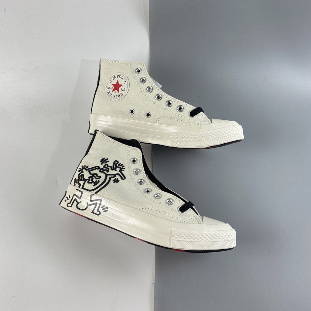 Keith Haring x Converse Chuck 70 Hi Egret Black For Sale – The Sole Line