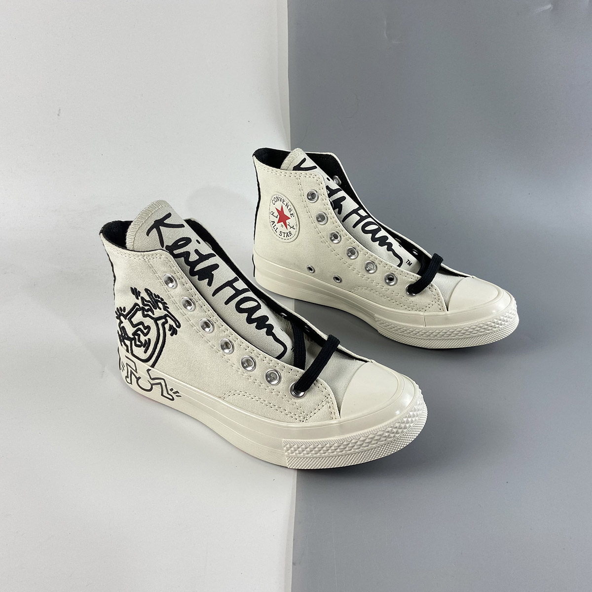Keith Haring x Converse Chuck 70 Hi Egret Black For Sale – The Sole Line