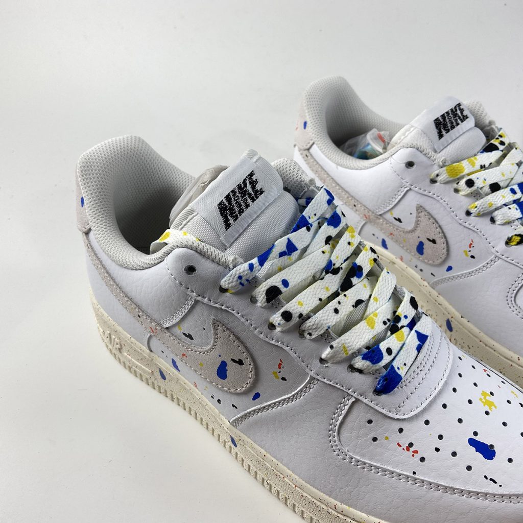 air force 1 paint splatter white