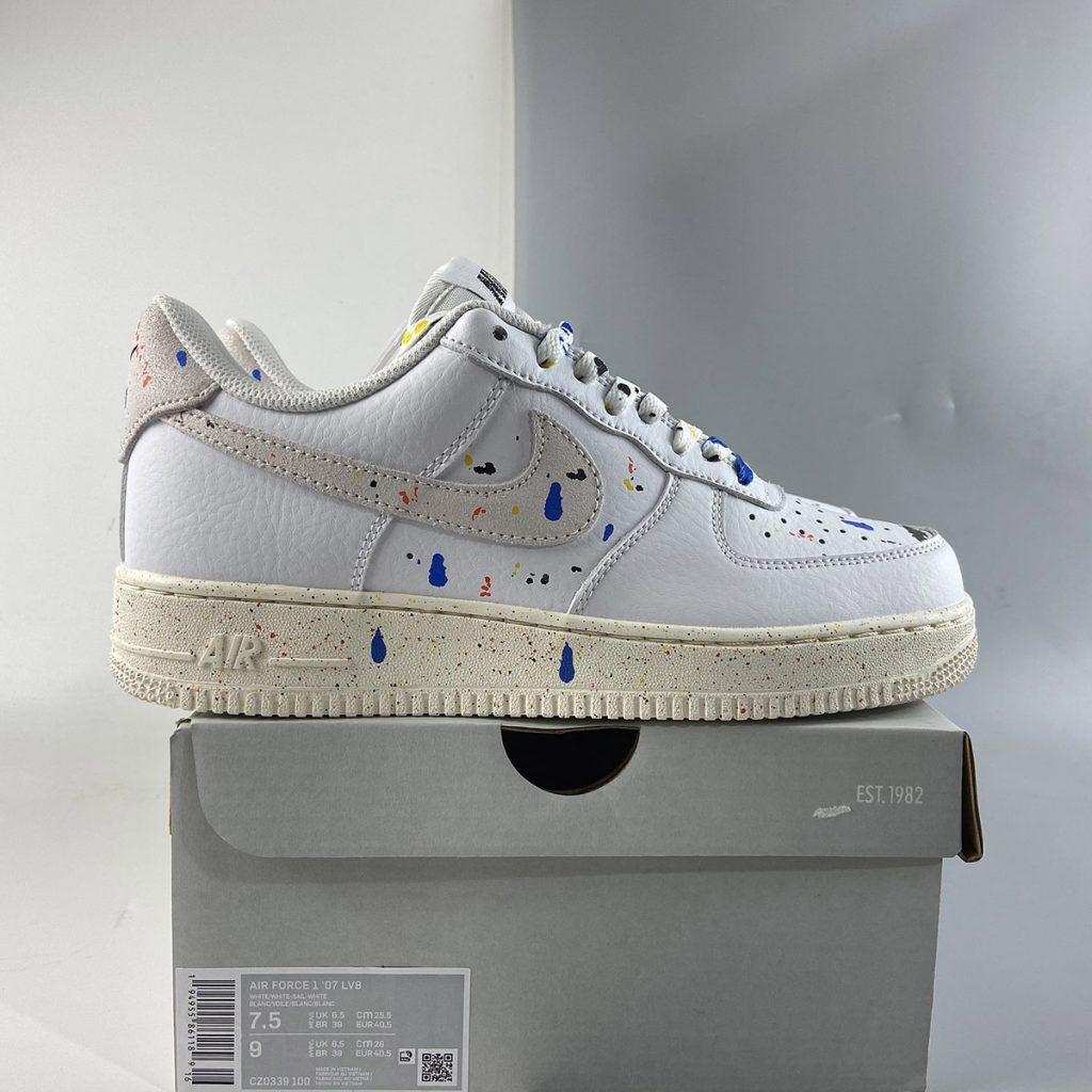 air force 1 paint splatter white