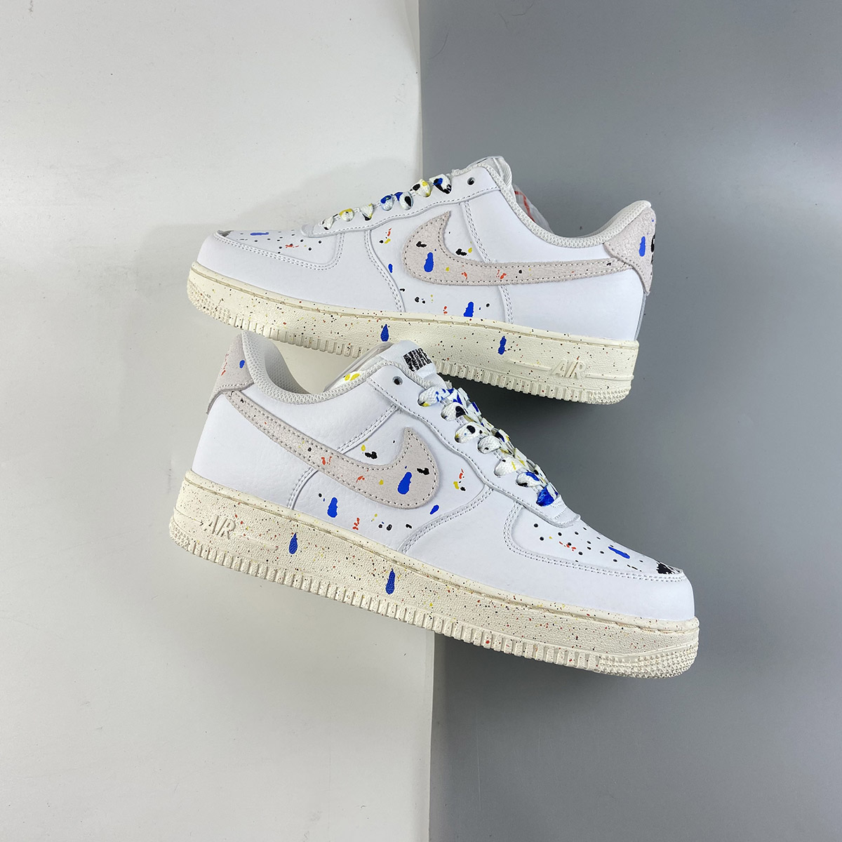 nike air force 1 paint splatter white