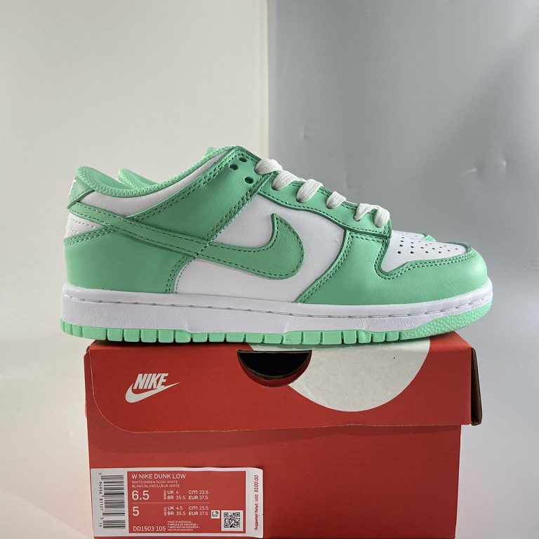Nike Dunk Low White/Green Glow-White For Sale – The Sole Line