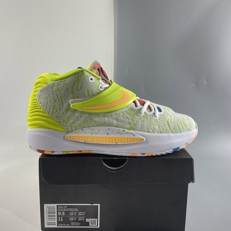 Nike KD 14 âCyberâ White Lime Green For Sale â The Sole Line