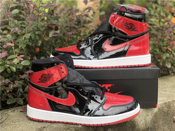 Air Jordan 1 High OG âBred Patentâ Black/White-Varsity Red For Sale â The Sole Line