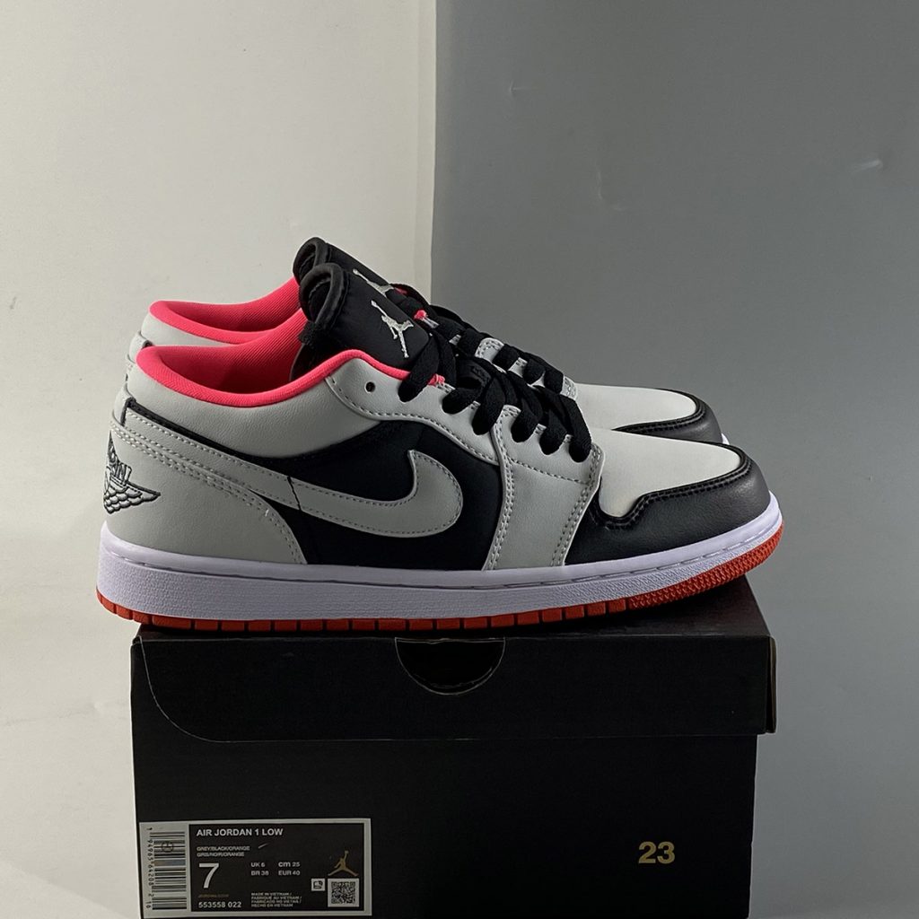 jordan 1 low black white wolf grey infrared 23