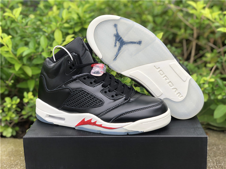 Air-Jordan-5-Black-Muslin-Fire-Red-For-Sale