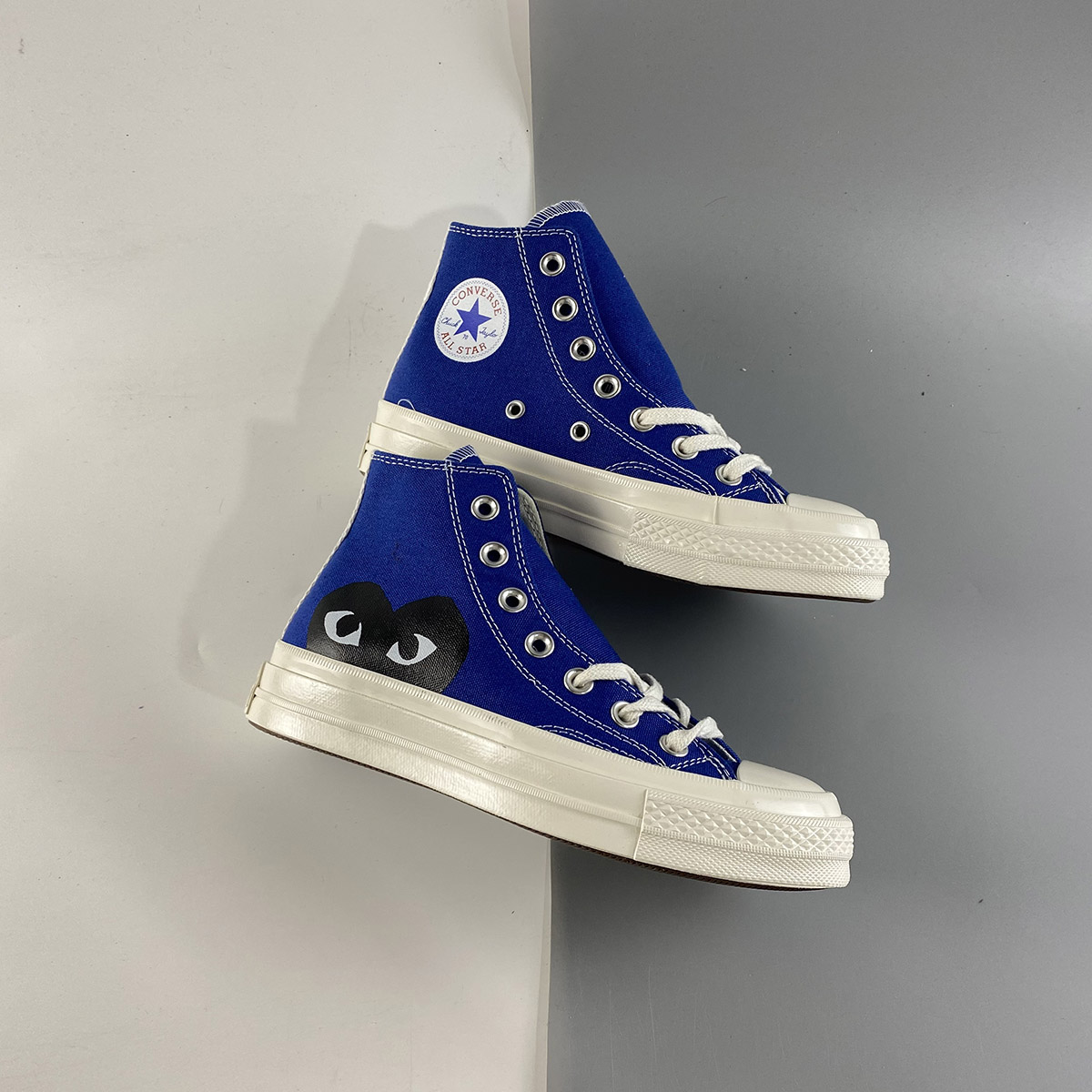 CDG Play x Converse Chuck Taylor All Star 70 Hi Blue Quartz For Sale