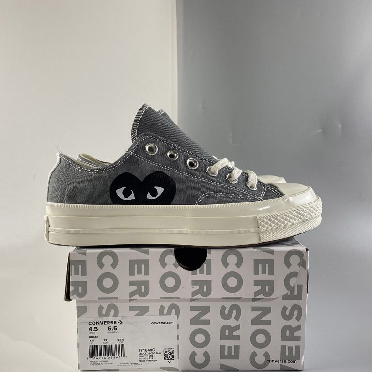 CDG Play x Converse Chuck Taylor All Star 70 Low Grey For Sale – The ...