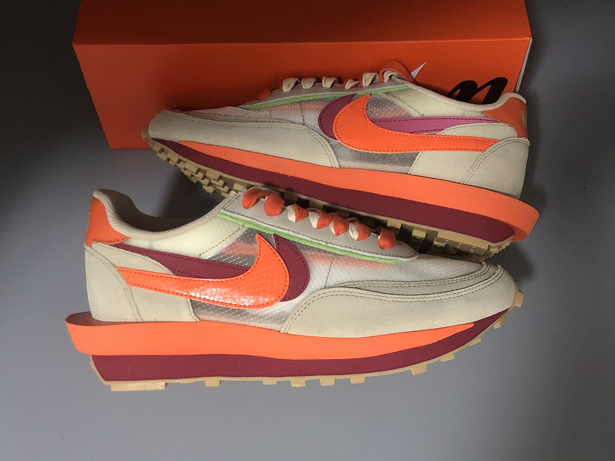 nike x sacai x clot ldwaffle orange blaze