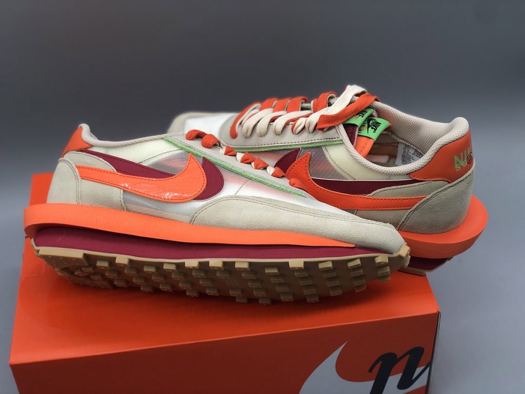 nike x sacai x clot ldwaffle orange blaze