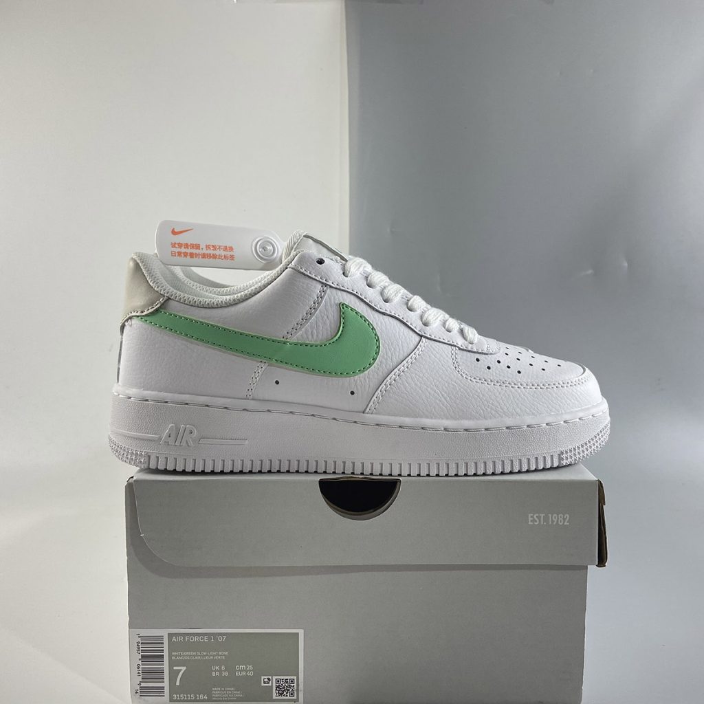 Nike Air Force 1 White/Light Bone-White-Green Glow For Sale â The Sole Line