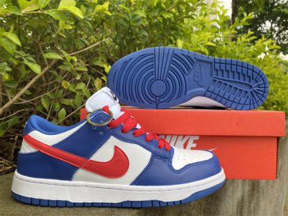 Nike Dunk Low âMismatched Swooshesâ White Blue Crimson For Sale â The Sole Line