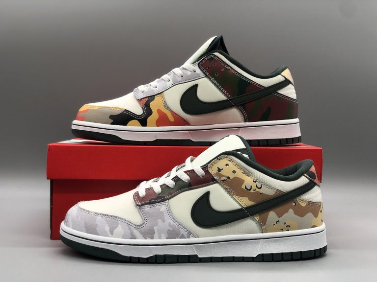dunk low trainers sail vintage green total orange white