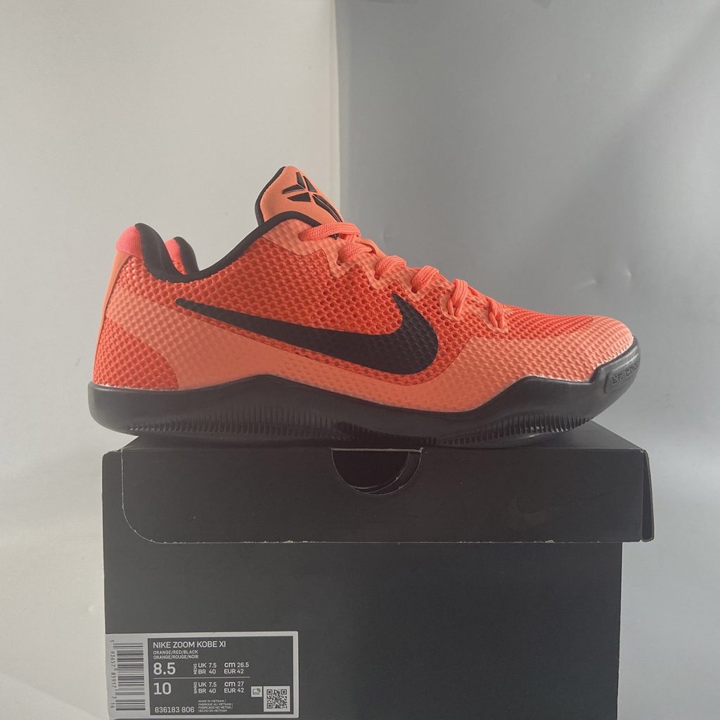 Nike Kobe 11 EM Low âBarcelonaâ Bright Mango/Bright Crimson-Black For Sale â The Sole Line