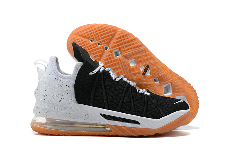 lebron 18 black white university red