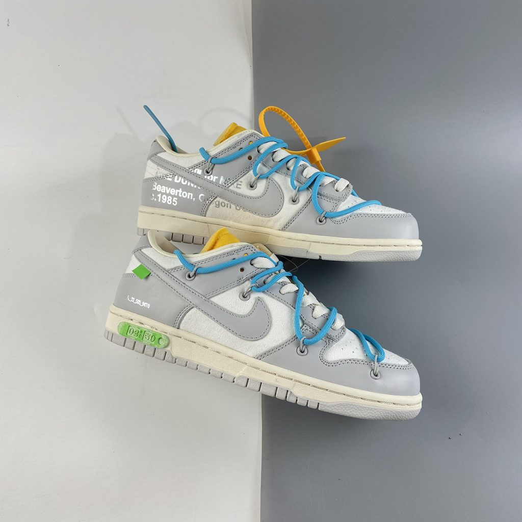 Off-White x Nike Dunk Low “02 To 50” Grey White Yellow For Sale – The ...