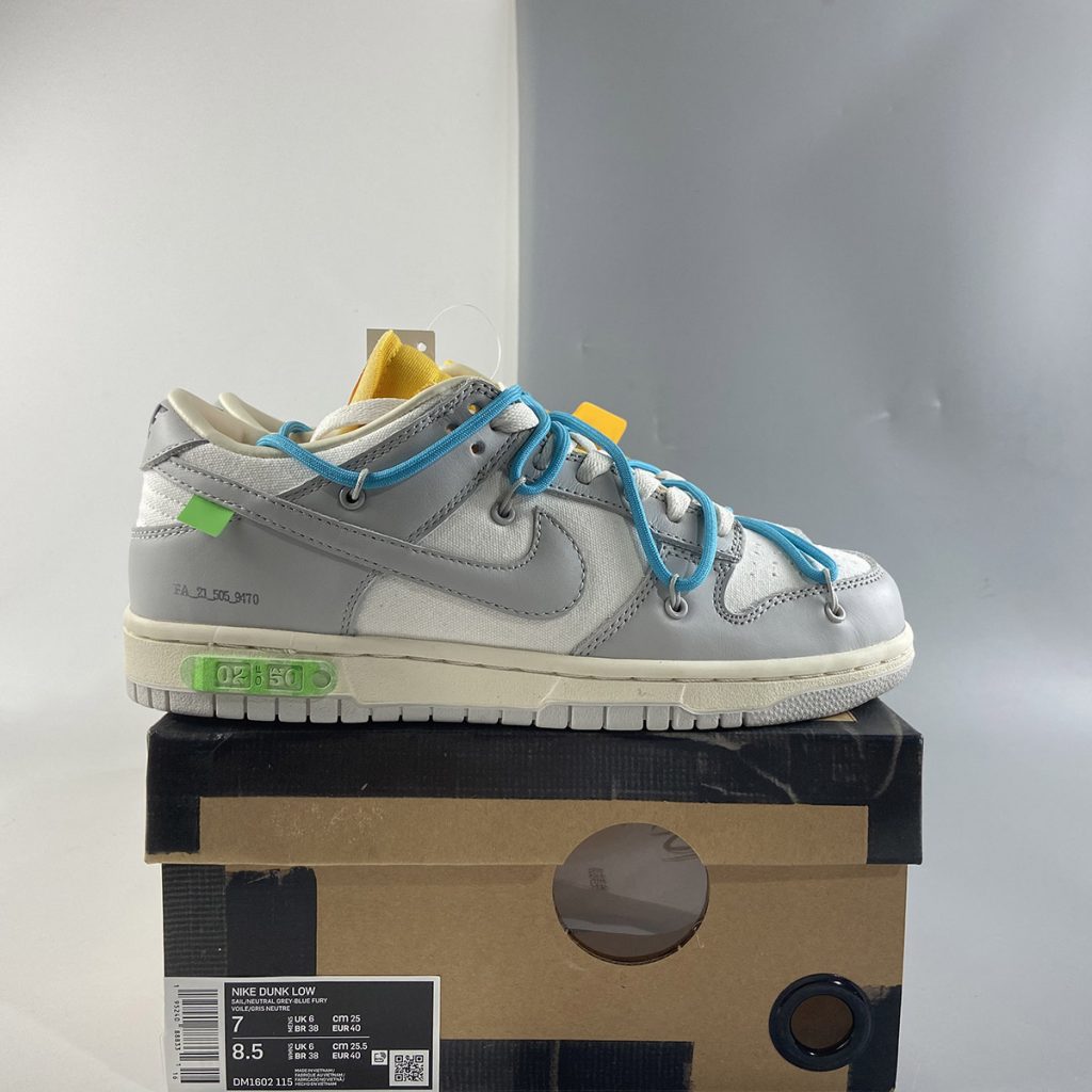 Off-White x Nike Dunk Low “02 To 50” Grey White Yellow For Sale – The ...