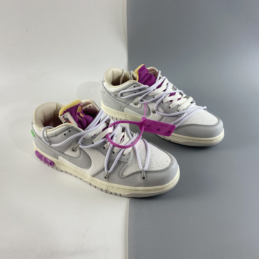 Off-White x Nike Dunk Low “03 To 50” Grey White Purple For Sale – The ...