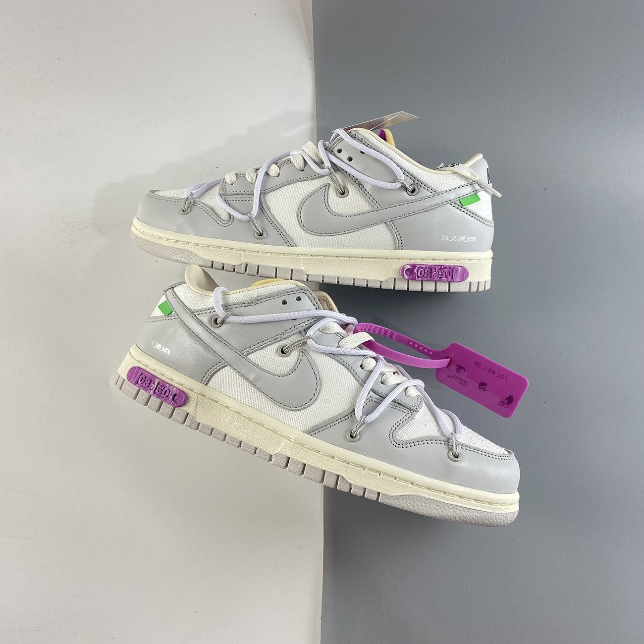 Off-White x Nike Dunk Low “03 To 50” Grey White Purple For Sale – The ...