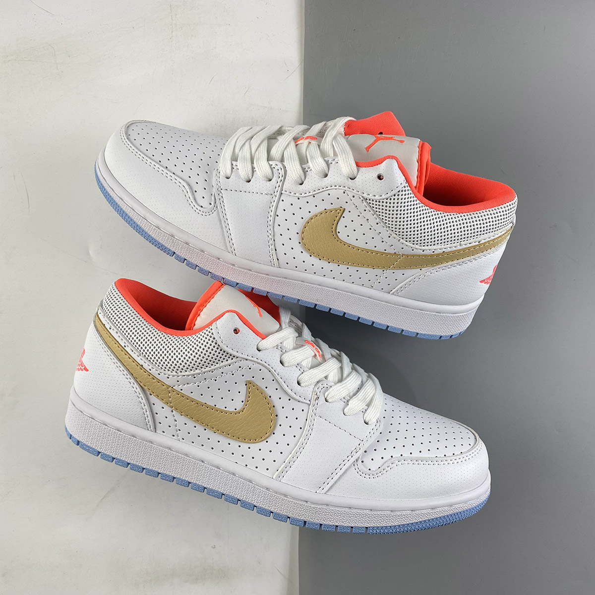 Air-Jordan-1-Low-White-Sesame-Flash-Crimson-Psychic-Blue-For-Sale