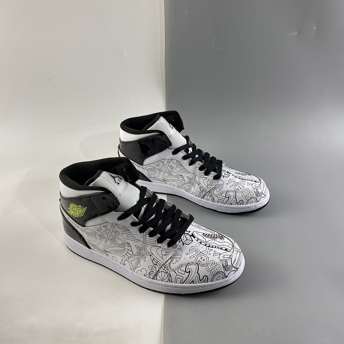 Air-Jordan-1-Mid-DIY-White-White-Black-Volt-For-Sale-6