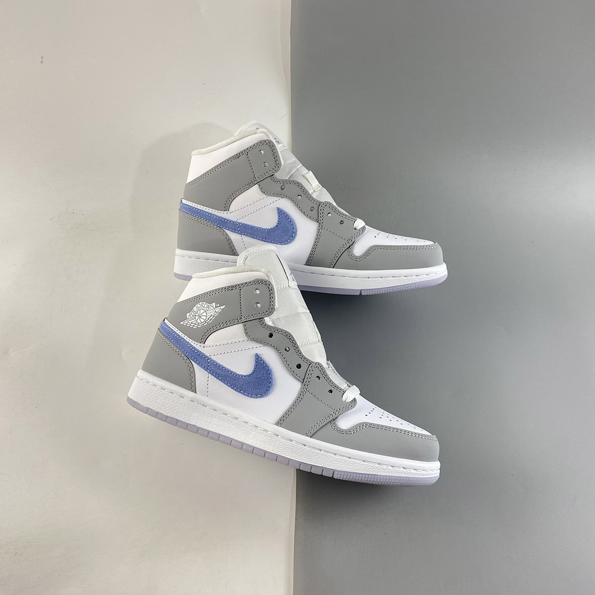 Air Jordan 1 Mid White Grey Blue For Sale – The Sole Line