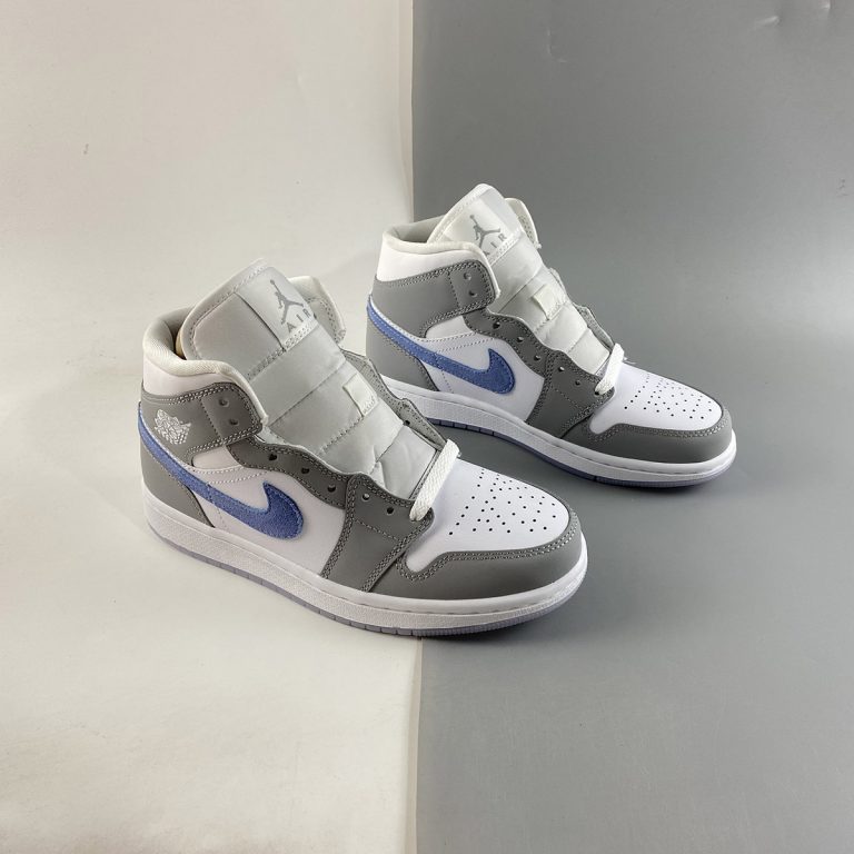 Air Jordan 1 Mid White Grey Blue For Sale â The Sole Line