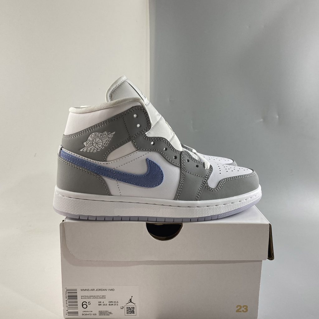 Air Jordan 1 Mid White Grey Blue For Sale â The Sole Line