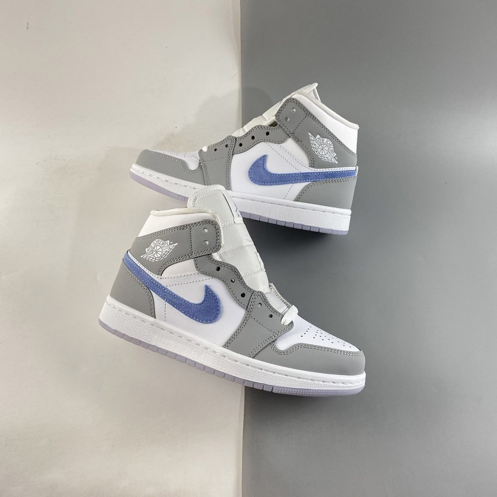 Air Jordan 1 Mid White Grey Blue For Sale – The Sole Line