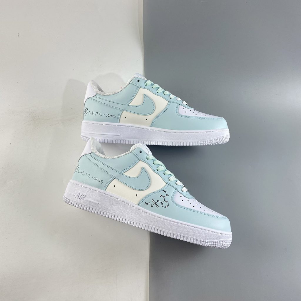blue and white custom air force 1