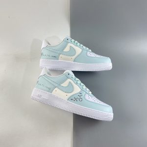 blue and white custom air force 1
