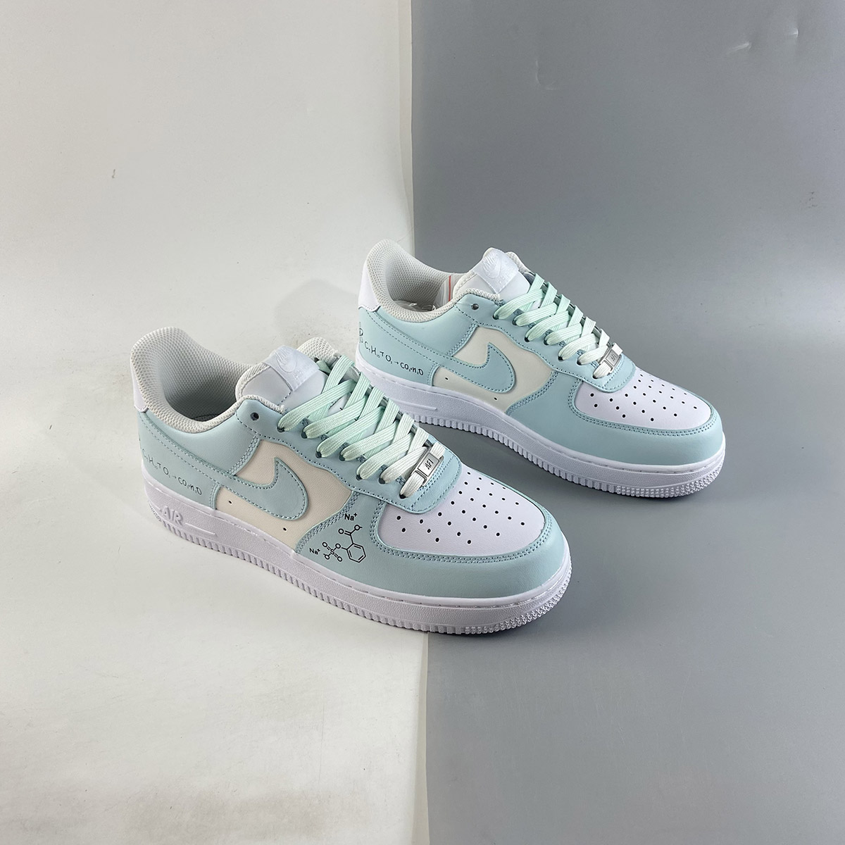 custom air force 1 blue and white