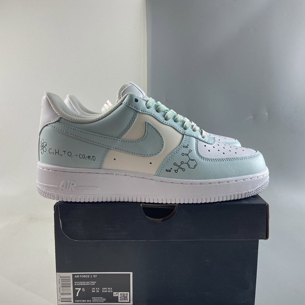 custom air force 1 blue and white