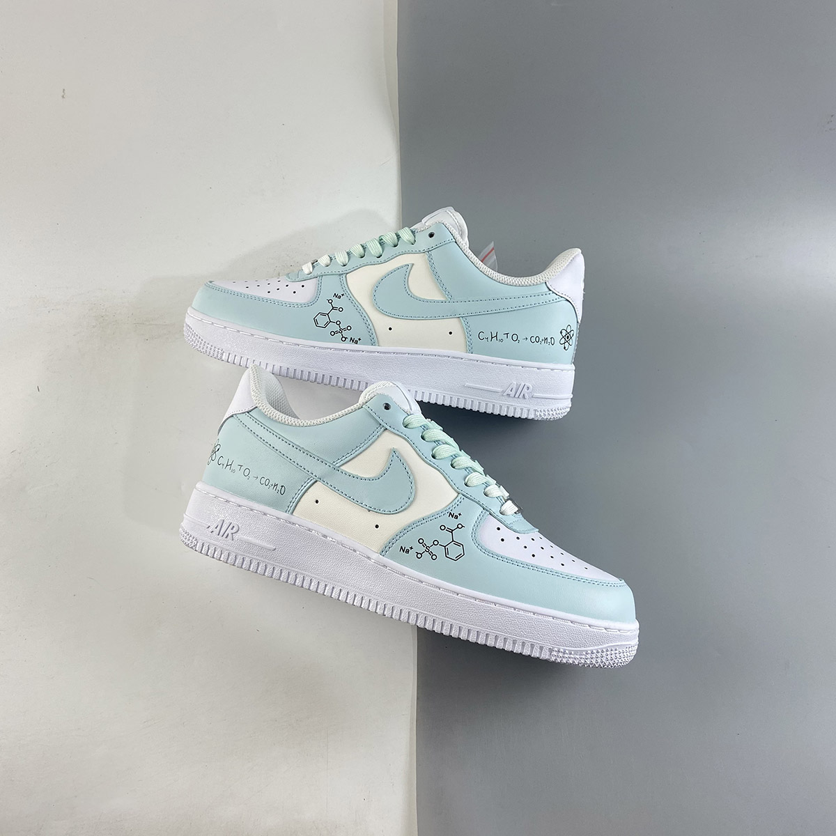 custom air force 1 blue and white