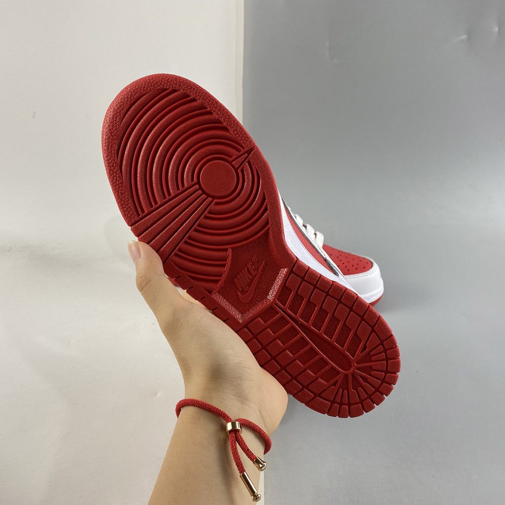 dunk low university red white total orange