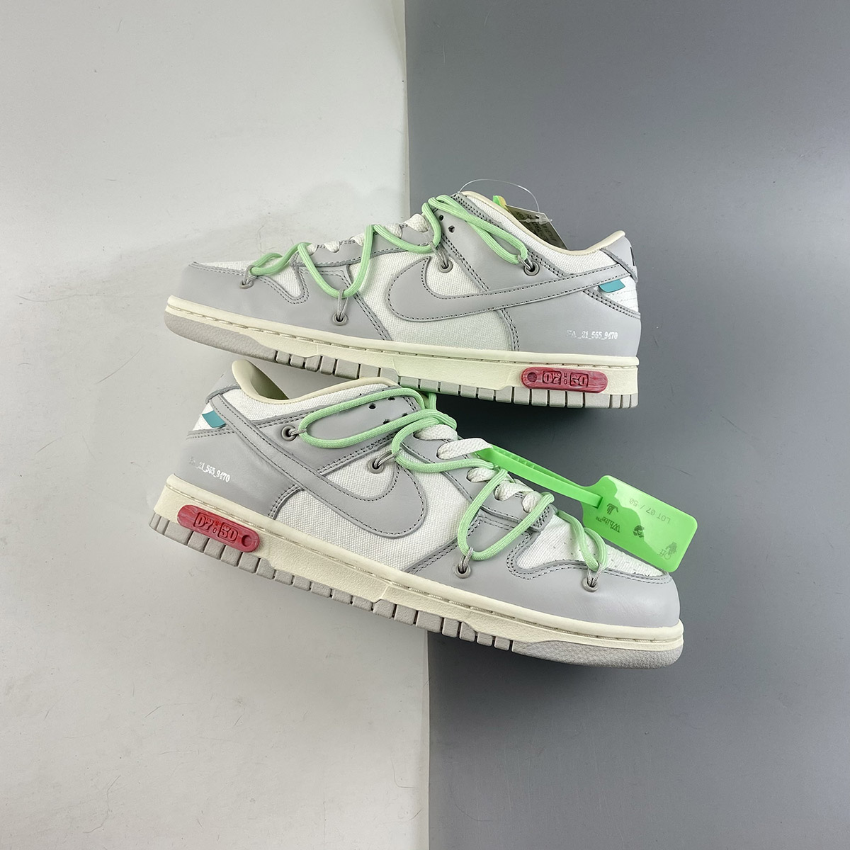 Off-White x Nike Dunk Low “07 To 50” Grey White Green For Sale – The ...
