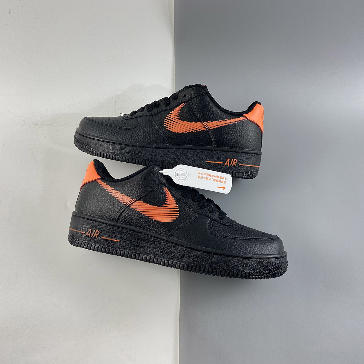 VLONE-Like-Nike-Air-Force-1-Low-Black-Orange-For-Sale