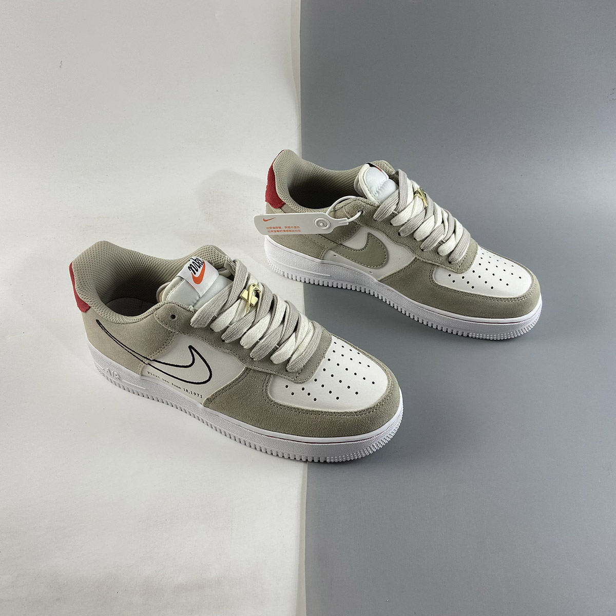 Nike-Air-Force-1-Low-First-Use-Light-Stone-Black-Sail-University-Red-For-Sale-6