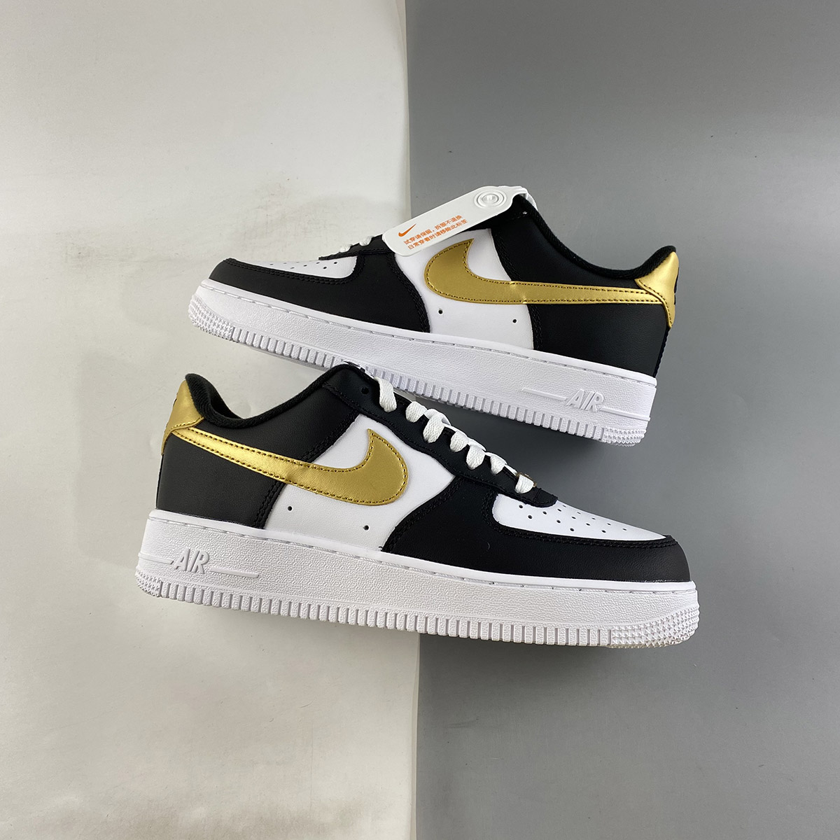 Nike-Air-Force-1-Low-Black-White-Metallic-Gold-For-Sale