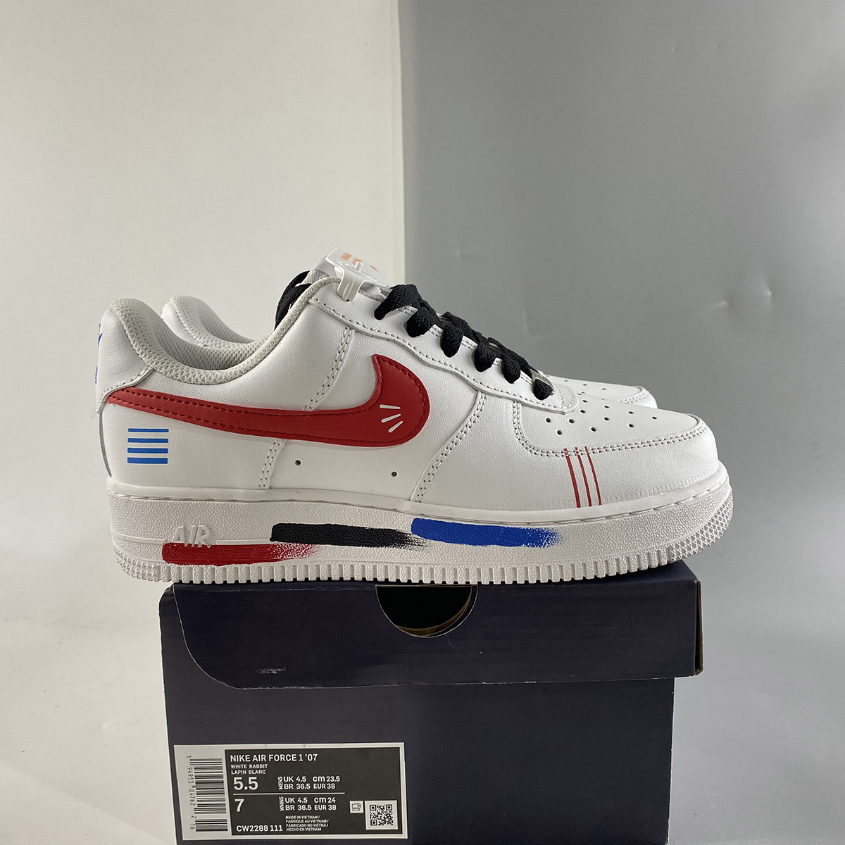 Nike-Air-Force-1-Low-DIY-White-Black-Red-For-Sale-7