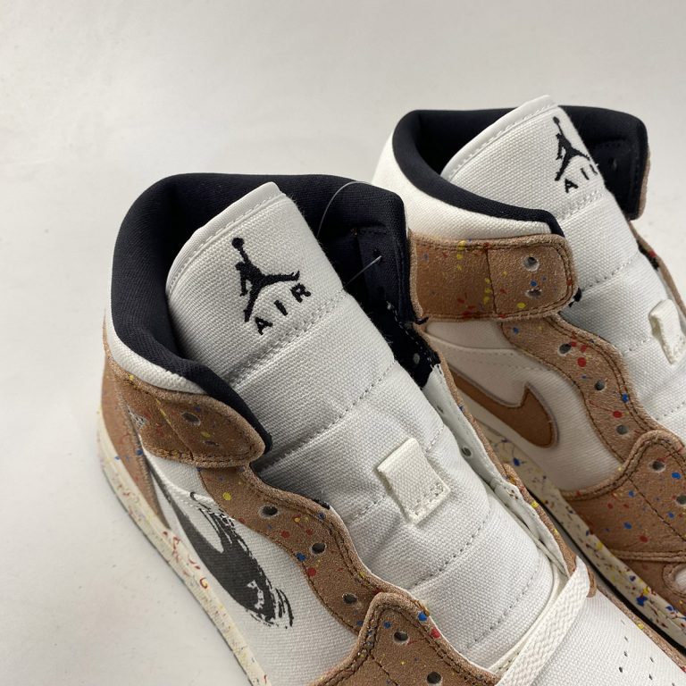 Air Jordan 1 Mid SE âBrushstrokeâ Sail/Cider-Chile Red-Black For Sale â The Sole Line