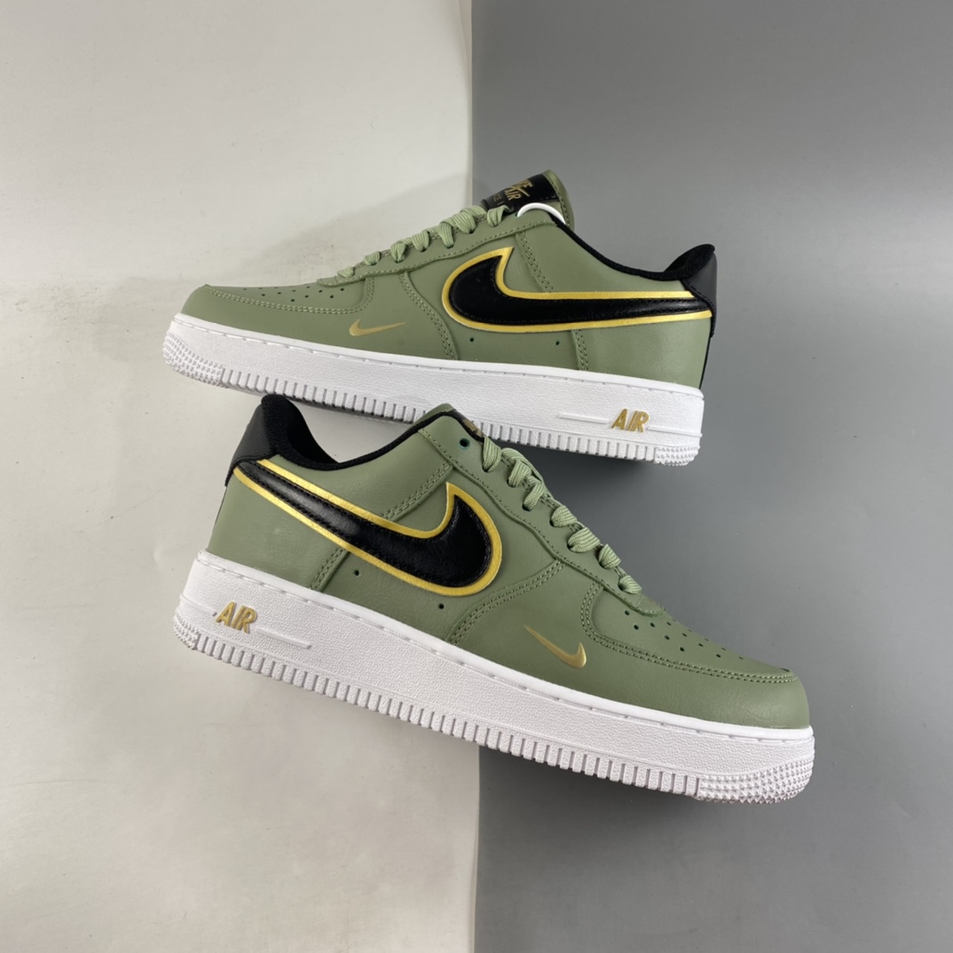 Nike-Air-Force-1-Low-Olive-Green-Black-Gold-For-Sale