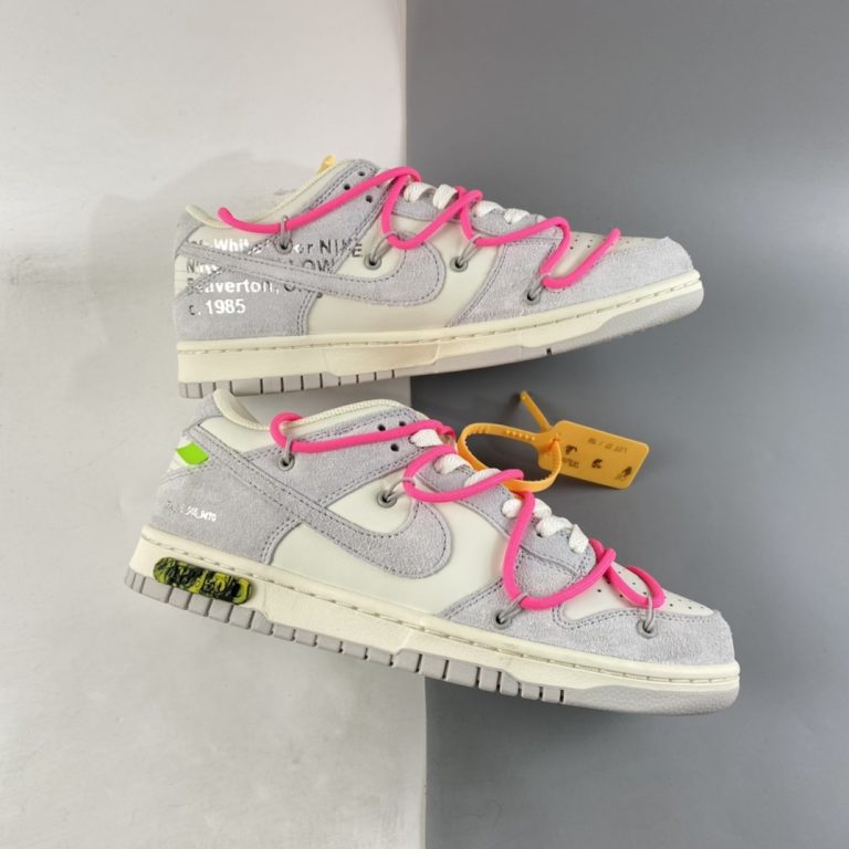 Off-White x Nike Dunk Low “17 of 50” Sail/Neutral Grey/Hyper Pink For ...