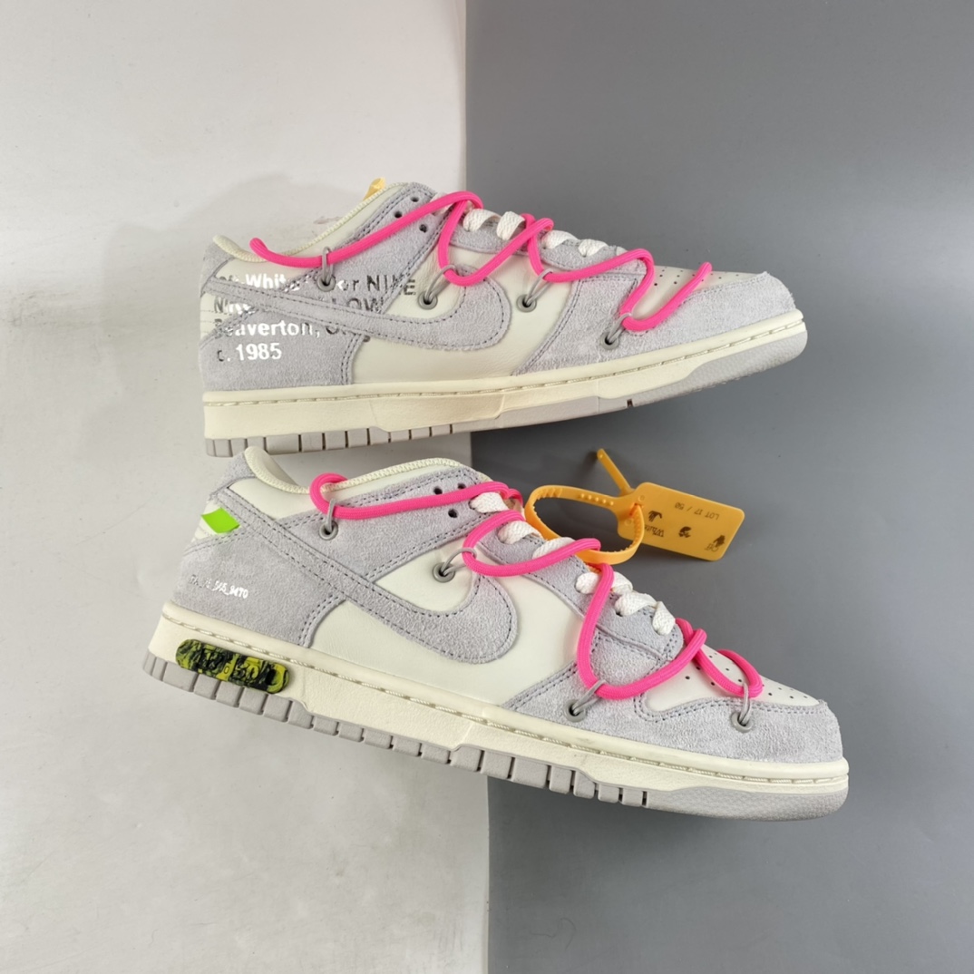 Off-White-x-Nike-Dunk-Low-17-of-50-Sail-Neutral-Grey-Hyper-Pink-For-Sale-1