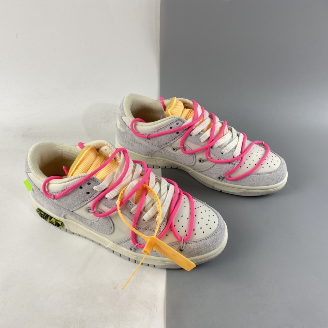 Off-White-x-Nike-Dunk-Low-17-of-50-Sail-Neutral-Grey-Hyper-Pink-For-Sale-6